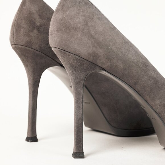 Saint Laurent Tribute Earth Grey Suede Platform Pumps - Picture 8 of 11